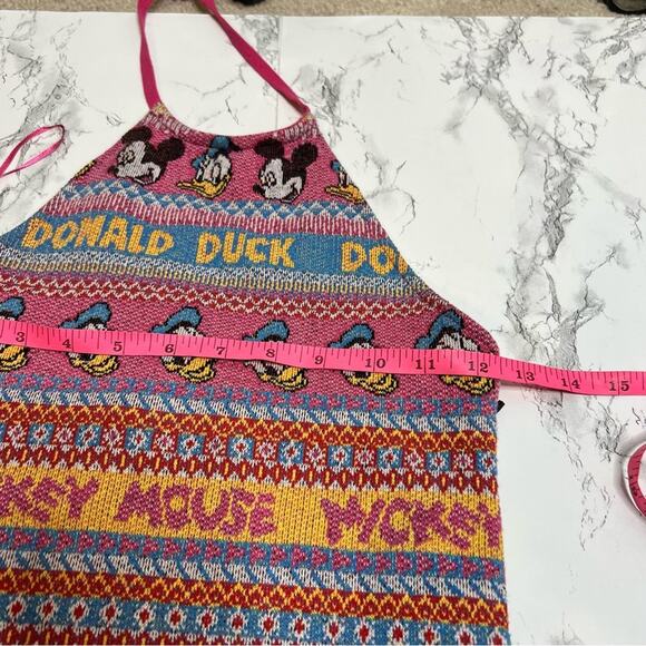 NWT Zara Disney Dress Halter Tank Stretch Mini Mickey Mouse Donald Duck - Picture 6 of 9